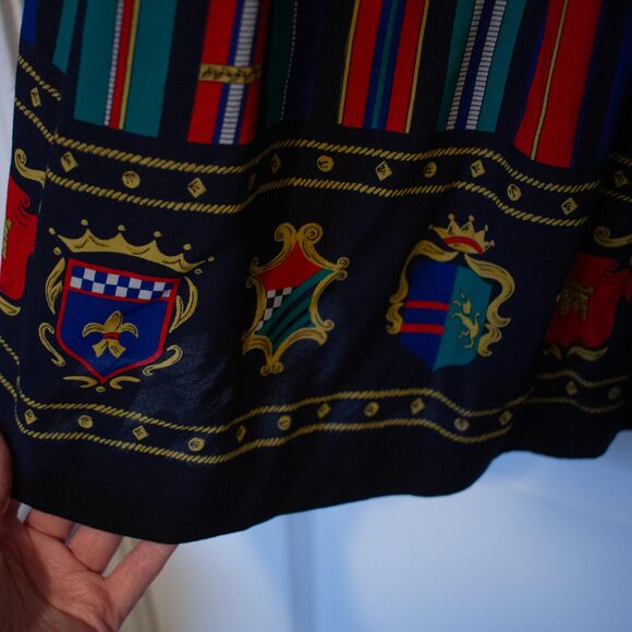 Avant Garde VTG Skirt Royal Crest Stripe Jewel Tone Japan Sz 14 | Bright Winter - Picture 6 of 9